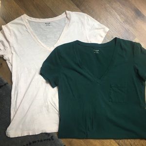 Madewell V-Neck Pocket Tee Bundle of 2